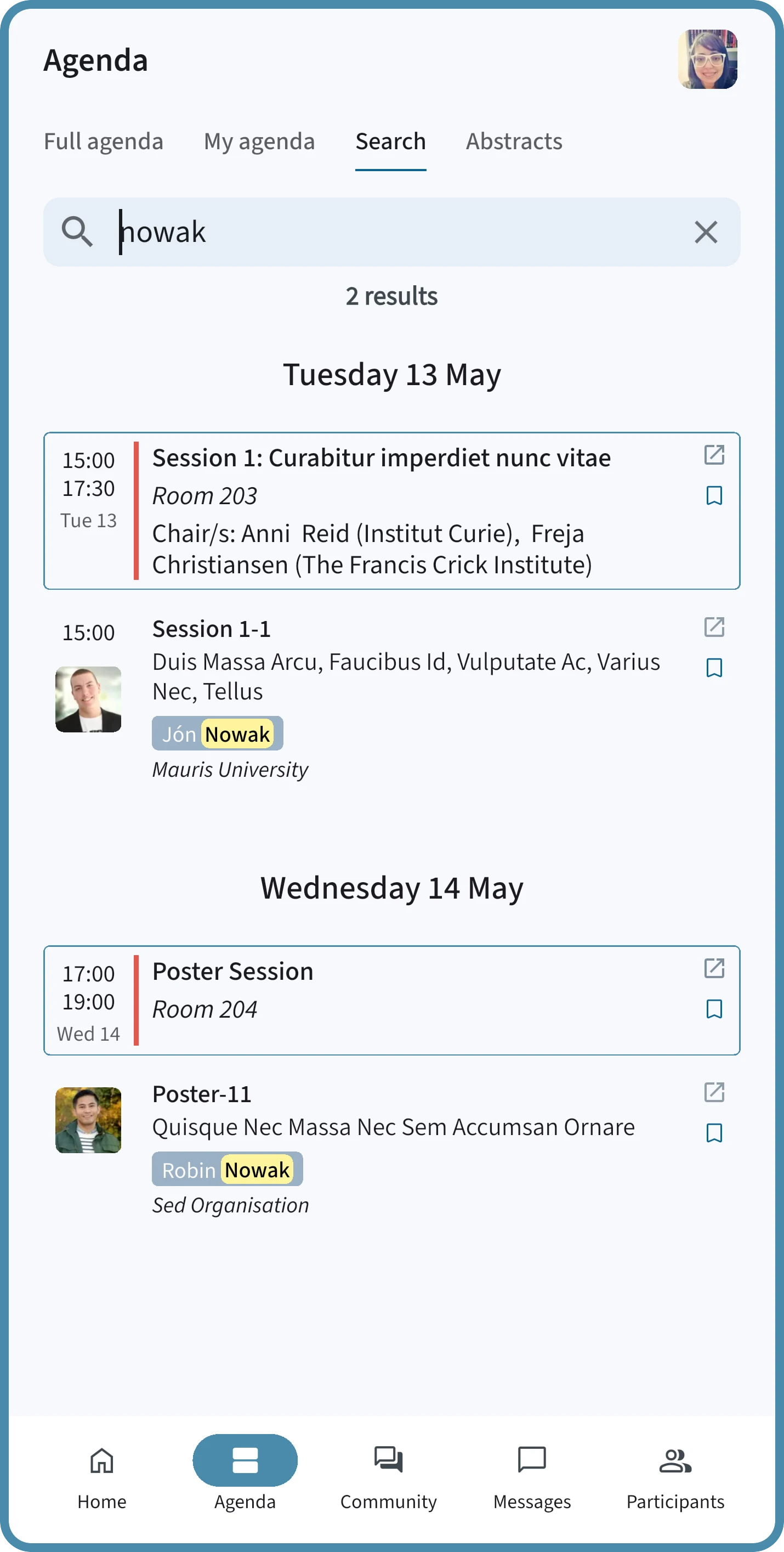 COMS: conference & event app screenshot