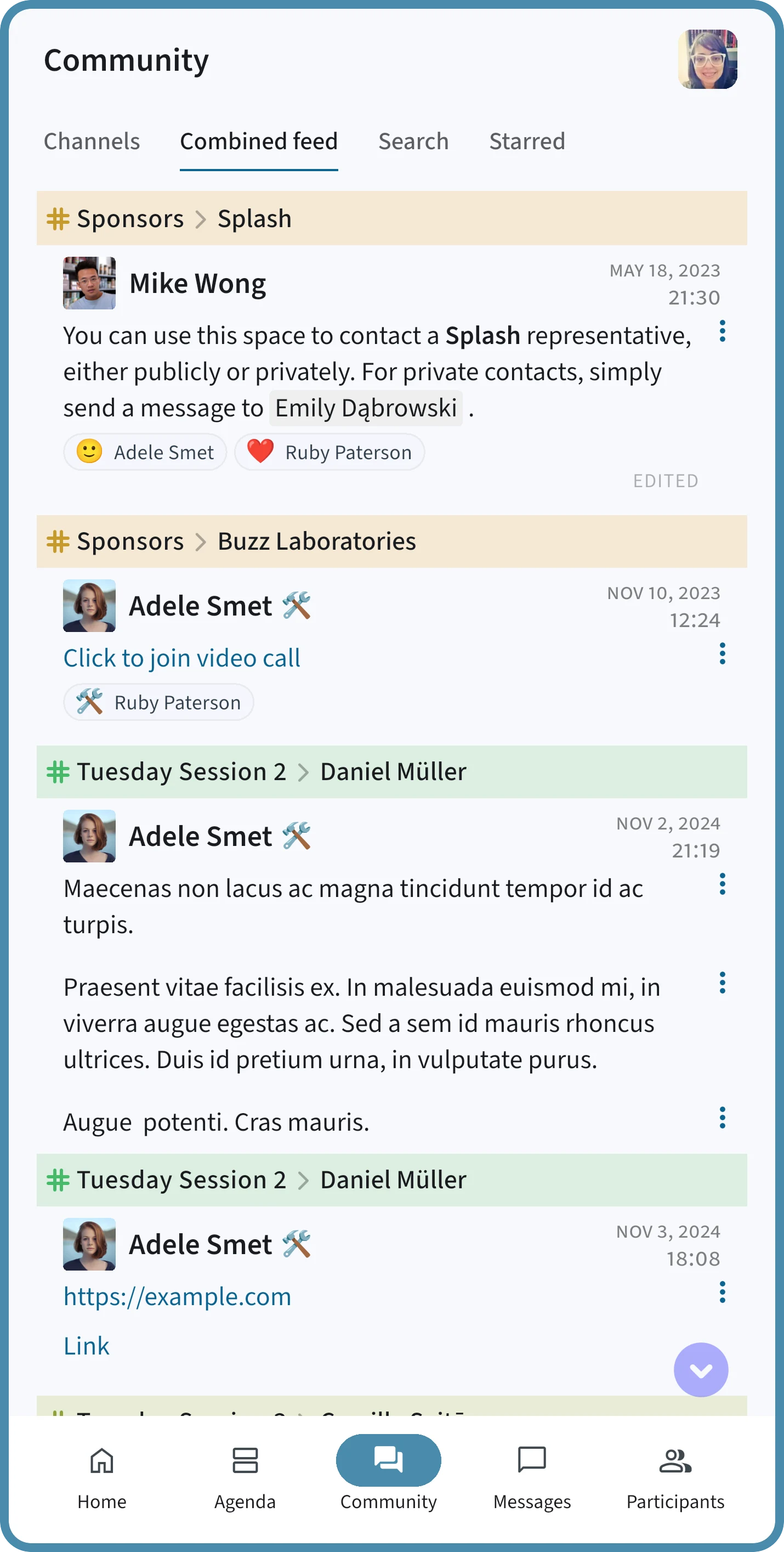 COMS: conference & event app screenshot
