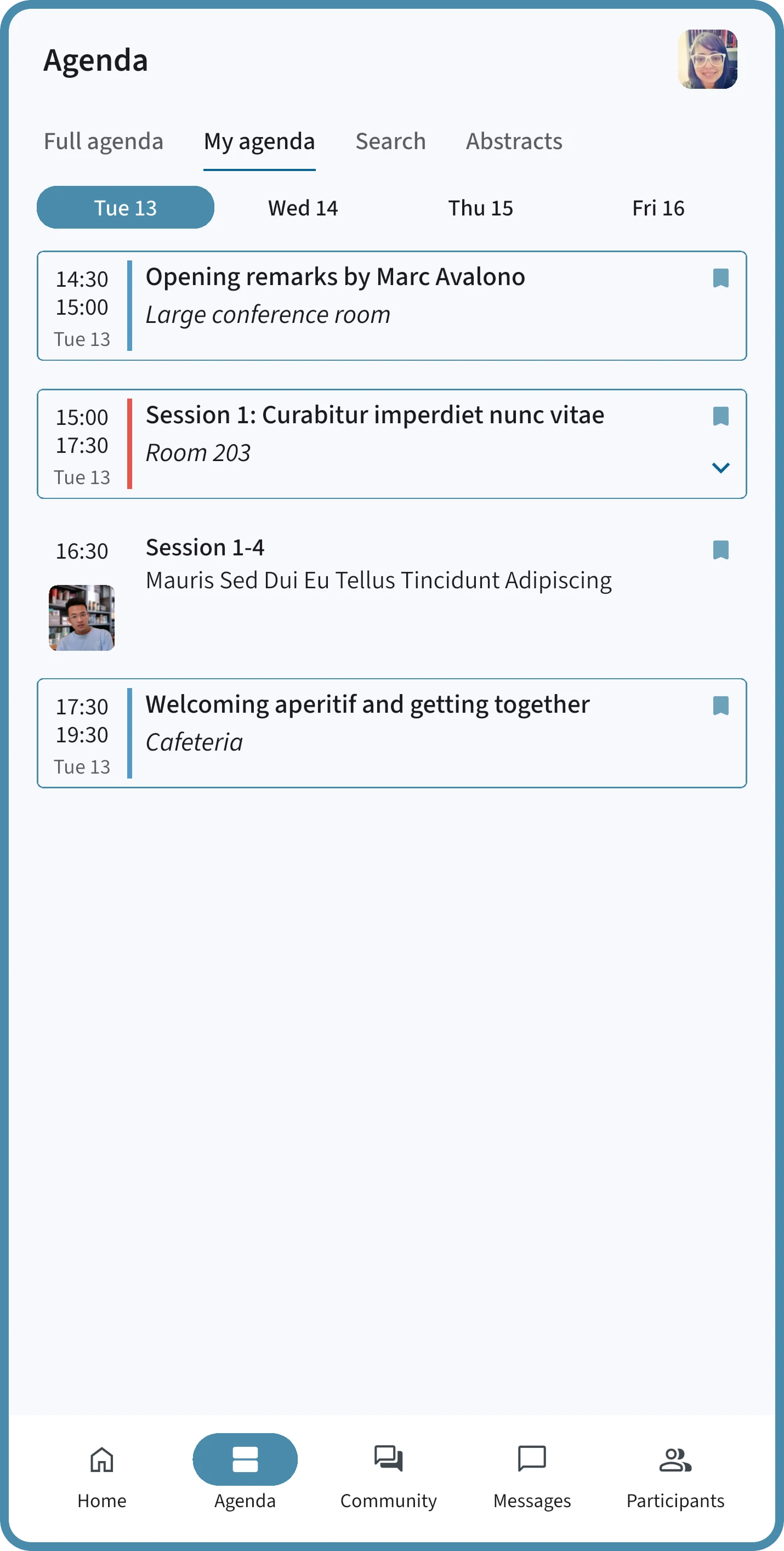 COMS: conference & event app screenshot