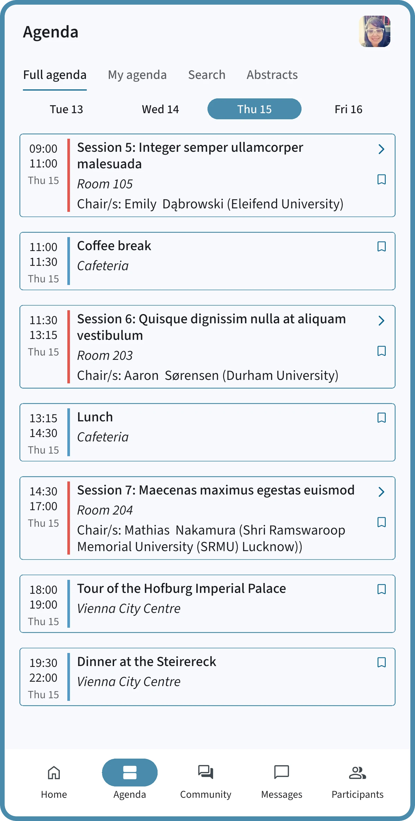 COMS: conference & event app screenshot