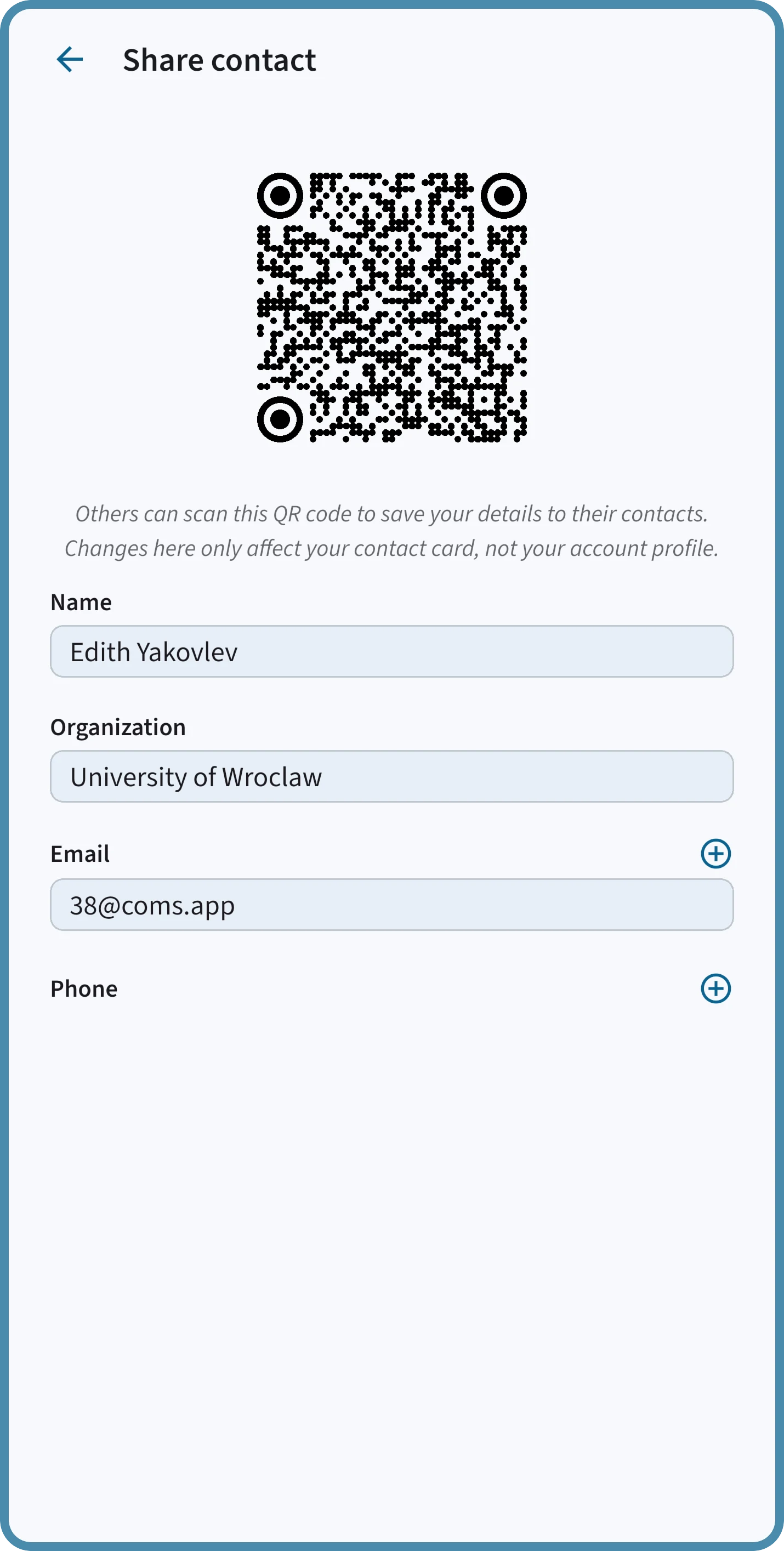 COMS: conference & event app screenshot