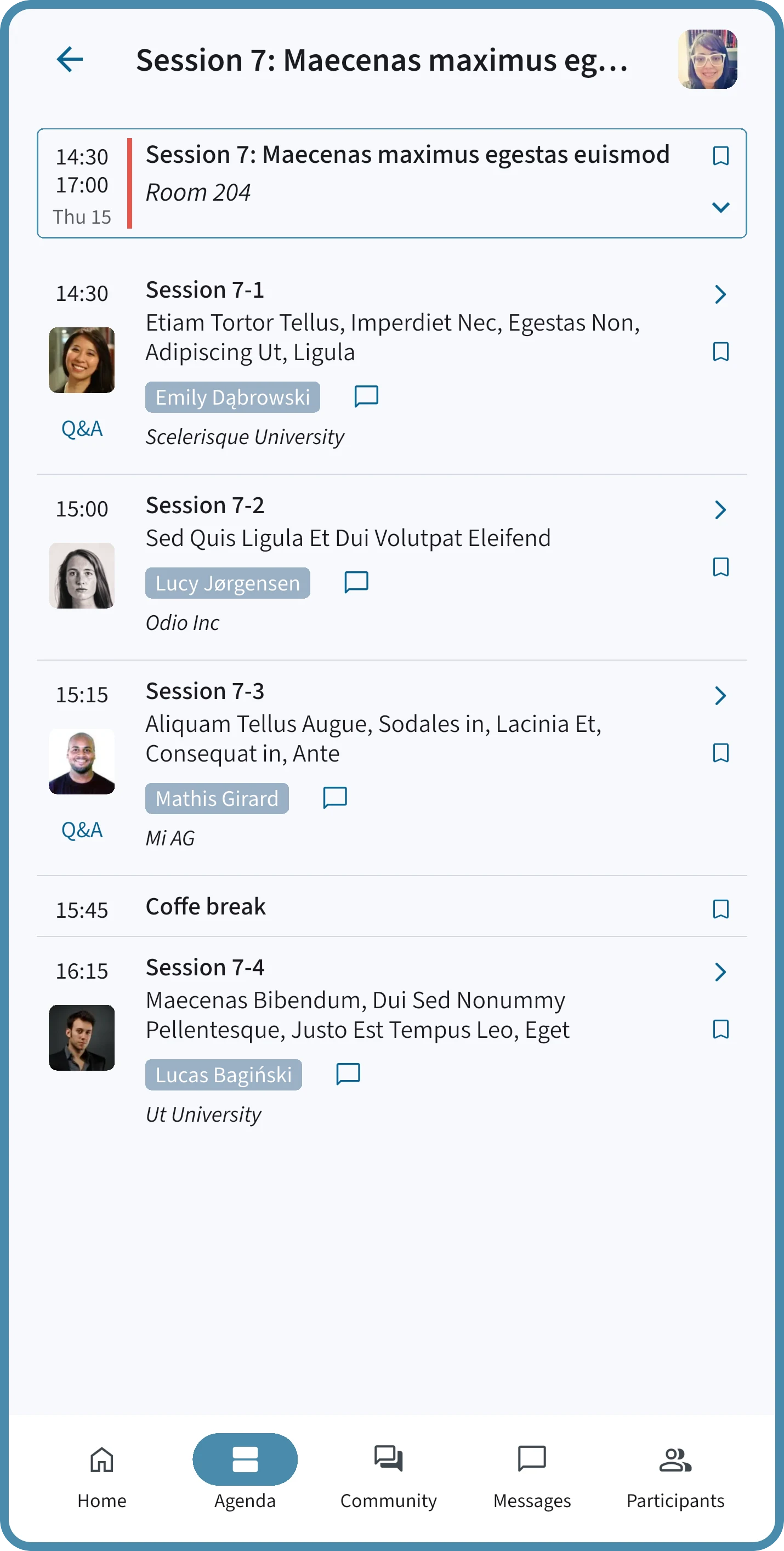 COMS: conference & event app screenshot
